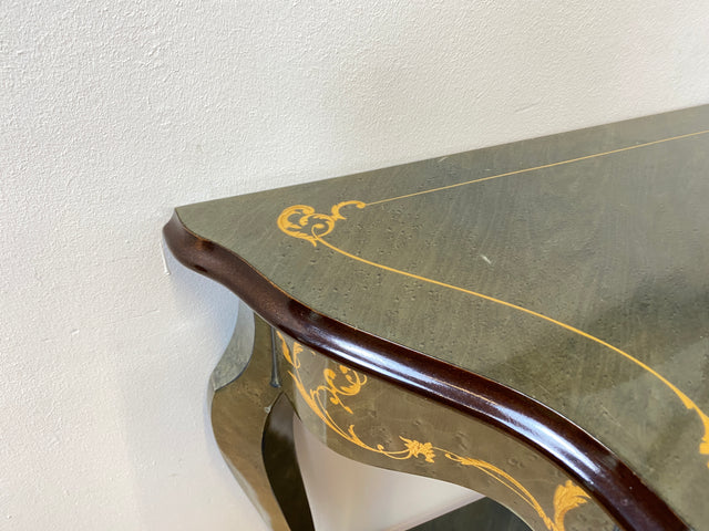 WMK I Hochwertige italienische Stilmöbel Konsole im antiken Stil mit Wandspiegel, Ablage & feinen Intarsien I Garderobe Flur Spiegel Schminktisch Ablage Barock Rokoko Louis XV Vintage Berlin Dresden