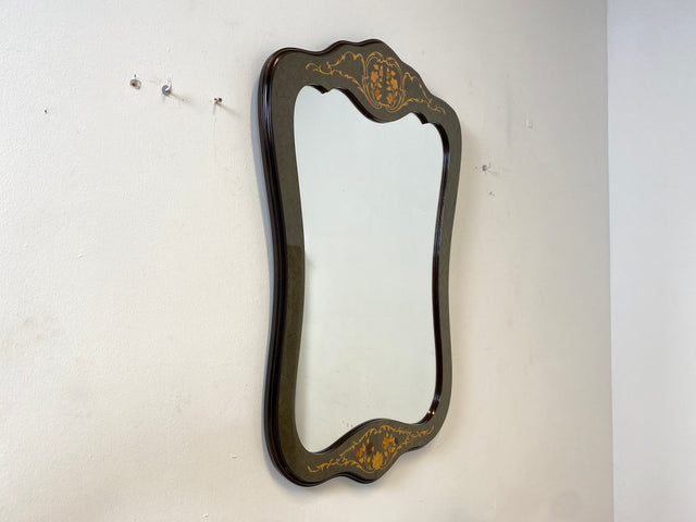 WMK I Hochwertige italienische Stilmöbel Konsole im antiken Stil mit Wandspiegel, Ablage & feinen Intarsien I Garderobe Flur Spiegel Schminktisch Ablage Barock Rokoko Louis XV Vintage Berlin Dresden