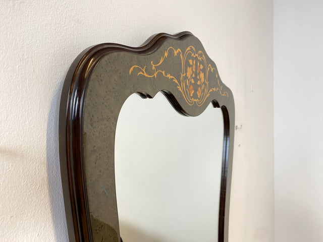 WMK I Hochwertige italienische Stilmöbel Konsole im antiken Stil mit Wandspiegel, Ablage & feinen Intarsien I Garderobe Flur Spiegel Schminktisch Ablage Barock Rokoko Louis XV Vintage Berlin Dresden