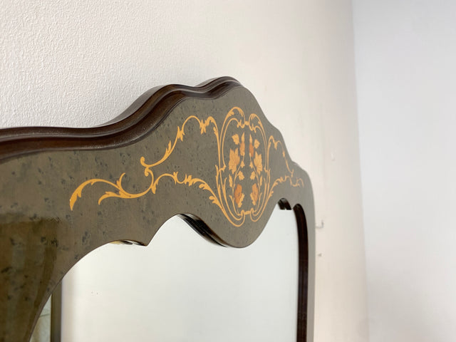 WMK I Hochwertige italienische Stilmöbel Konsole im antiken Stil mit Wandspiegel, Ablage & feinen Intarsien I Garderobe Flur Spiegel Schminktisch Ablage Barock Rokoko Louis XV Vintage Berlin Dresden
