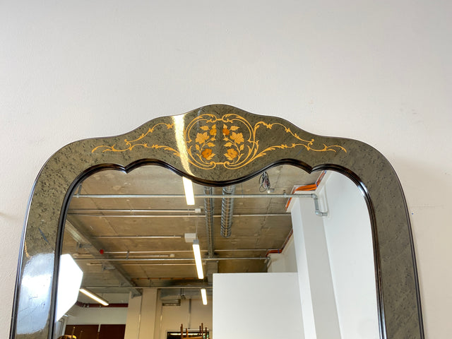 WMK I Hochwertige italienische Stilmöbel Konsole im antiken Stil mit Wandspiegel, Ablage & feinen Intarsien I Garderobe Flur Spiegel Schminktisch Ablage Barock Rokoko Louis XV Vintage Berlin Dresden