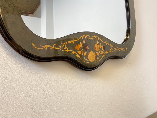 WMK I Hochwertige italienische Stilmöbel Konsole im antiken Stil mit Wandspiegel, Ablage & feinen Intarsien I Garderobe Flur Spiegel Schminktisch Ablage Barock Rokoko Louis XV Vintage Berlin Dresden