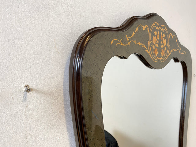WMK I Hochwertige italienische Stilmöbel Konsole im antiken Stil mit Wandspiegel, Ablage & feinen Intarsien I Garderobe Flur Spiegel Schminktisch Ablage Barock Rokoko Louis XV Vintage Berlin Dresden