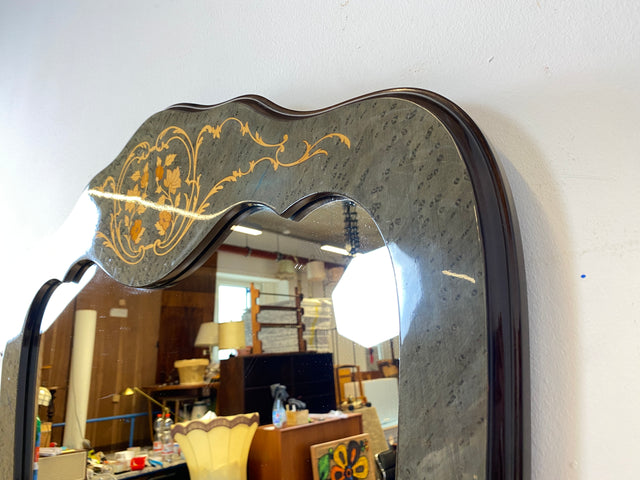 WMK I Hochwertige italienische Stilmöbel Konsole im antiken Stil mit Wandspiegel, Ablage & feinen Intarsien I Garderobe Flur Spiegel Schminktisch Ablage Barock Rokoko Louis XV Vintage Berlin Dresden