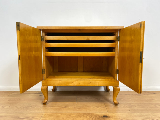 WMK # Besonders schöne & gut erhaltene kleine dänische antike Anrichte aus vollem Holz mit edlen Intarsien & Perlmutt Arbeiten # Schrank Kommode Sideboard Wäschekommode Jugendstil Chippendale Vintage