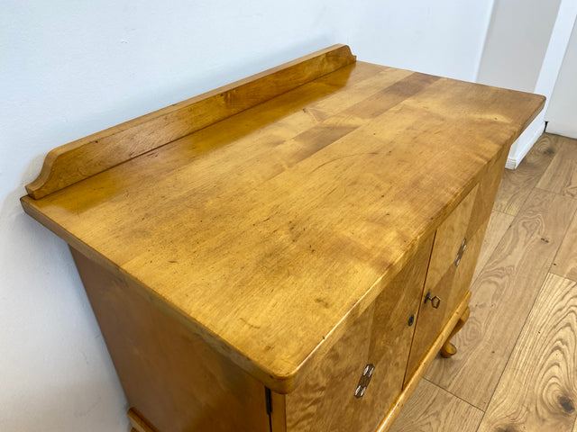 WMK # Besonders schöne & gut erhaltene kleine dänische antike Anrichte aus vollem Holz mit edlen Intarsien & Perlmutt Arbeiten # Schrank Kommode Sideboard Wäschekommode Jugendstil Chippendale Vintage