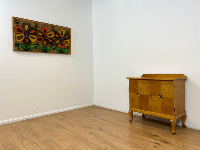 WMK # Besonders schöne & gut erhaltene kleine dänische antike Anrichte aus vollem Holz mit edlen Intarsien & Perlmutt Arbeiten # Schrank Kommode Sideboard Wäschekommode Jugendstil Chippendale Vintage