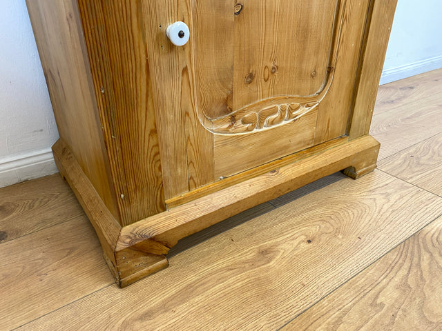WMK Hübsche kleine dänische antike Kommode aus vollem Holz mit Marmor Auflage, Schublade und Messinggriffen # Marmorkommode Flurkommode Waschtisch Ablage Wickelkommode Weichholz Jugendstil Vintage