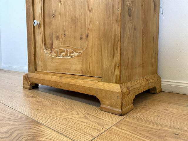 WMK Hübsche kleine dänische antike Kommode aus vollem Holz mit Marmor Auflage, Schublade und Messinggriffen # Marmorkommode Flurkommode Waschtisch Ablage Wickelkommode Weichholz Jugendstil Vintage