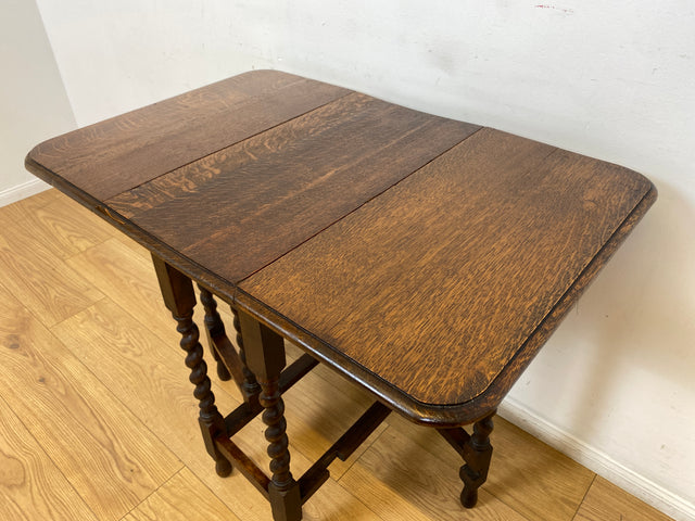 WMK # Niedlicher kleiner antiker Klapptisch aus Dänemark aus Eichenholz , praktisch und gut erhalten I niedriger Esstisch Salontisch Beistelltisch Konsole Spieletisch Table Vintage Berlin Bernau Köln