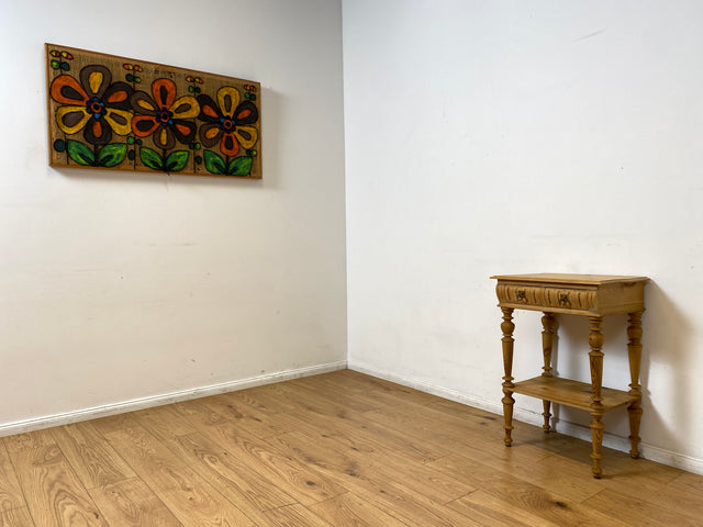 WMK I Wunderschöner kleiner antiker Nähtisch I Vollholz mit Schubladen und handgedrechselten Füßen I Nähkommode Kommode Beistelltisch Flurkommode Weichholz Biedermeier Vintage Berlin Regensburg Bremen