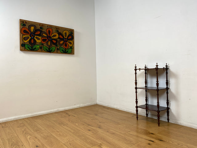 WMK I Elegantes und sehr filigranes kleines antikes Regal aus Dänemark, Vollholz mit feinen Drechslerarbeiten I Holzregal Bücherregal Küchenregal Säulenregal Gründerzeit Vintage Berlin Bonn Regensburg