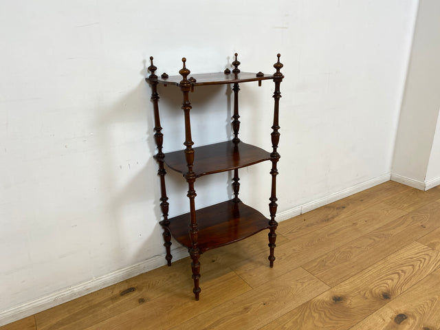 WMK I Elegantes und sehr filigranes kleines antikes Regal aus Dänemark, Vollholz mit feinen Drechslerarbeiten I Holzregal Bücherregal Küchenregal Säulenregal Gründerzeit Vintage Berlin Bonn Regensburg