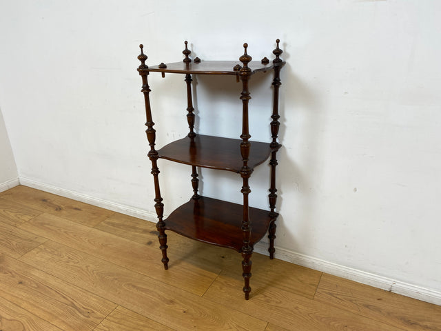 WMK I Elegantes und sehr filigranes kleines antikes Regal aus Dänemark, Vollholz mit feinen Drechslerarbeiten I Holzregal Bücherregal Küchenregal Säulenregal Gründerzeit Vintage Berlin Bonn Regensburg