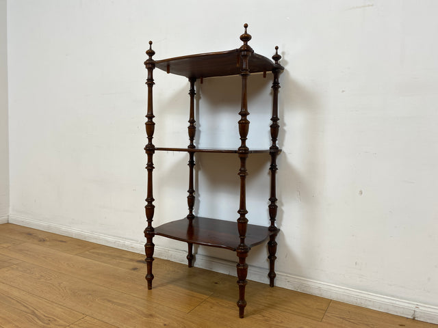 WMK I Elegantes und sehr filigranes kleines antikes Regal aus Dänemark, Vollholz mit feinen Drechslerarbeiten I Holzregal Bücherregal Küchenregal Säulenregal Gründerzeit Vintage Berlin Bonn Regensburg