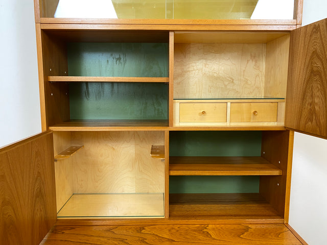 WMK # Stilvoller & gut erhaltener modularer 60er Jahre Designer Bücherschrank v. Bruno Knoblauch für VEB Hellerau # Bücherregal Büchervitrine Highboard Vitrine Regal Barschrank Mid-Century DDR Vintage