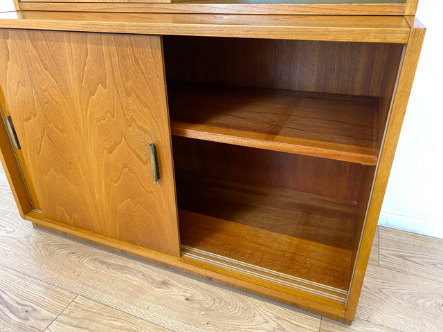 WMK # Stilvoller & gut erhaltener modularer 60er Jahre Designer Bücherschrank v. Bruno Knoblauch für VEB Hellerau # Bücherregal Büchervitrine Highboard Vitrine Regal Barschrank Mid-Century DDR Vintage