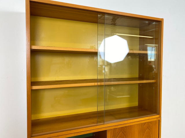 WMK # Stilvoller & gut erhaltener modularer 60er Jahre Designer Bücherschrank v. Bruno Knoblauch für VEB Hellerau # Bücherregal Büchervitrine Highboard Vitrine Regal Barschrank Mid-Century DDR Vintage
