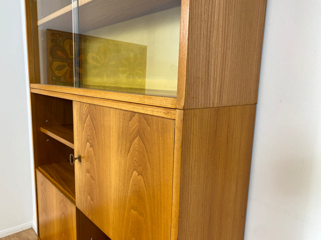WMK # Stilvoller & gut erhaltener modularer 60er Jahre Designer Bücherschrank v. Bruno Knoblauch für VEB Hellerau # Bücherregal Büchervitrine Highboard Vitrine Regal Barschrank Mid-Century DDR Vintage