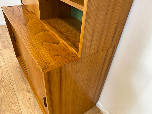 WMK # Stilvoller & gut erhaltener modularer 60er Jahre Designer Bücherschrank v. Bruno Knoblauch für VEB Hellerau # Bücherregal Büchervitrine Highboard Vitrine Regal Barschrank Mid-Century DDR Vintage