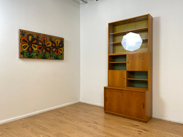 WMK # Stilvoller & gut erhaltener modularer 60er Jahre Designer Bücherschrank v. Bruno Knoblauch für VEB Hellerau # Bücherregal Büchervitrine Highboard Vitrine Regal Barschrank Mid-Century DDR Vintage