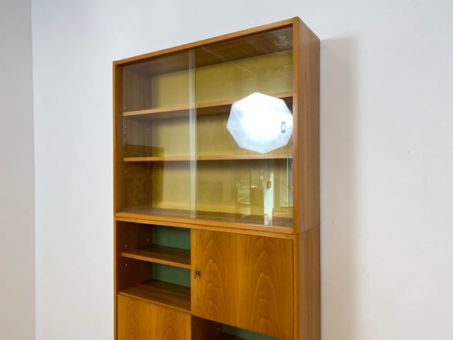 WMK # Stilvoller & gut erhaltener modularer 60er Jahre Designer Bücherschrank v. Bruno Knoblauch für VEB Hellerau # Bücherregal Büchervitrine Highboard Vitrine Regal Barschrank Mid-Century DDR Vintage