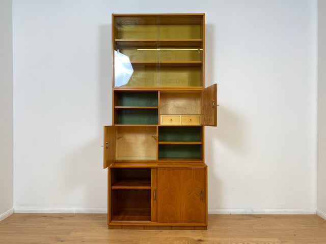 WMK # Stilvoller & gut erhaltener modularer 60er Jahre Designer Bücherschrank v. Bruno Knoblauch für VEB Hellerau # Bücherregal Büchervitrine Highboard Vitrine Regal Barschrank Mid-Century DDR Vintage