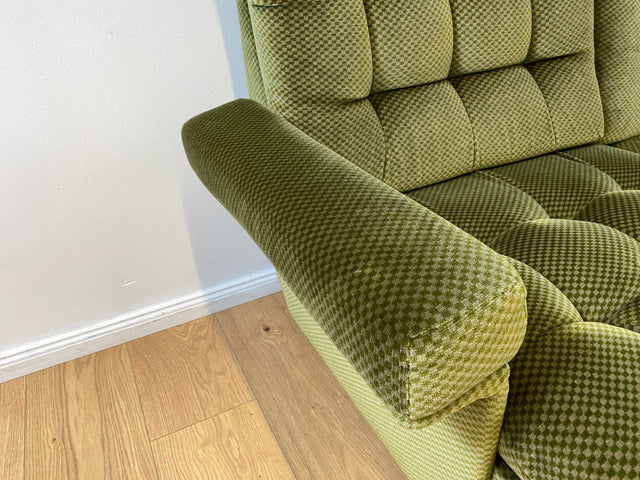 WMK I Schönes und äußerst gemütliches modulares 70er Jahre Ecksofa mit grünem gestepptem Originalbezug I Couch Eckcouch Sitzecke Wohnzimmer Polstergarnitur Retro Vintage Berlin Passau Leipzig Nürnberg
