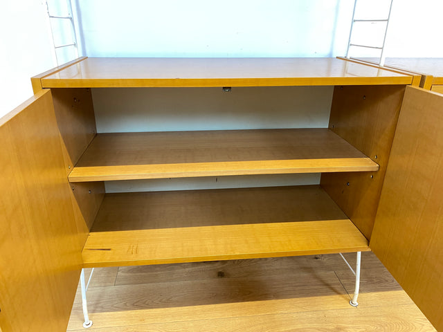WMK I Kultiges modulares DDR Stringregal Babett aus 1970 mit Vitrine & Kommoden I Regalsystem Leitermöbel String Regal Bücherregal Bücherschrank Regalwand Sideboard Mid-Century Vintage VEB 60er 70er