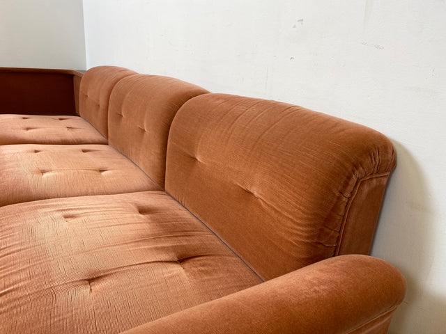 WMK I Seltenes, gemütliches & sehr gut erhaltenes modulares Vintage Ecksofa mit Sessel in altrosa Originalbezug I Sitzgarnitur Sitzecke Sofa Couch Modular Mid-Century Retro Space Age Rosa Berlin Köln