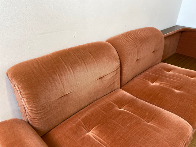 WMK I Seltenes, gemütliches & sehr gut erhaltenes modulares Vintage Ecksofa mit Sessel in altrosa Originalbezug I Sitzgarnitur Sitzecke Sofa Couch Modular Mid-Century Retro Space Age Rosa Berlin Köln