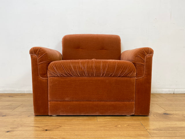 WMK I Seltenes, gemütliches & sehr gut erhaltenes modulares Vintage Ecksofa mit Sessel in altrosa Originalbezug I Sitzgarnitur Sitzecke Sofa Couch Modular Mid-Century Retro Space Age Rosa Berlin Köln