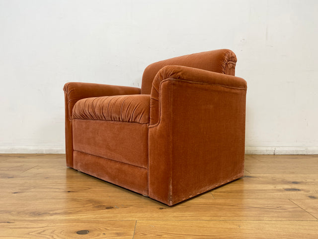 WMK I Seltenes, gemütliches & sehr gut erhaltenes modulares Vintage Ecksofa mit Sessel in altrosa Originalbezug I Sitzgarnitur Sitzecke Sofa Couch Modular Mid-Century Retro Space Age Rosa Berlin Köln