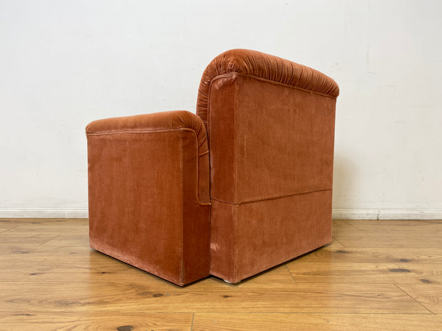 WMK I Seltenes, gemütliches & sehr gut erhaltenes modulares Vintage Ecksofa mit Sessel in altrosa Originalbezug I Sitzgarnitur Sitzecke Sofa Couch Modular Mid-Century Retro Space Age Rosa Berlin Köln