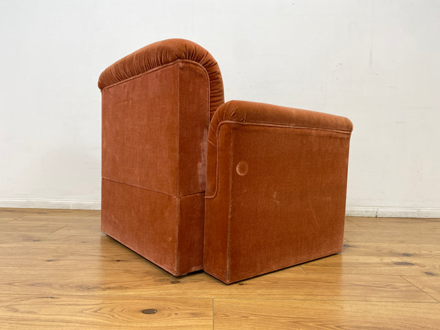 WMK I Seltenes, gemütliches & sehr gut erhaltenes modulares Vintage Ecksofa mit Sessel in altrosa Originalbezug I Sitzgarnitur Sitzecke Sofa Couch Modular Mid-Century Retro Space Age Rosa Berlin Köln
