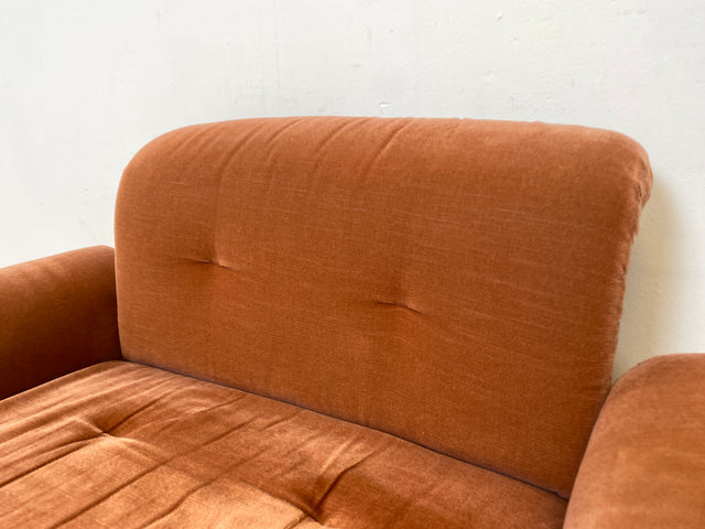 WMK I Seltenes, gemütliches & sehr gut erhaltenes modulares Vintage Ecksofa mit Sessel in altrosa Originalbezug I Sitzgarnitur Sitzecke Sofa Couch Modular Mid-Century Retro Space Age Rosa Berlin Köln