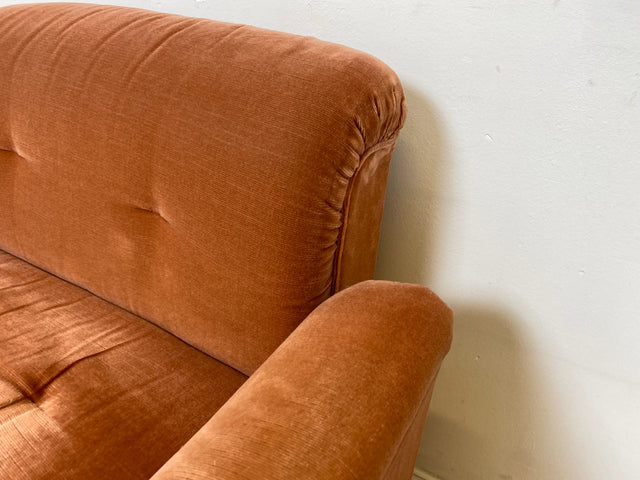 WMK I Seltenes, gemütliches & sehr gut erhaltenes modulares Vintage Ecksofa mit Sessel in altrosa Originalbezug I Sitzgarnitur Sitzecke Sofa Couch Modular Mid-Century Retro Space Age Rosa Berlin Köln