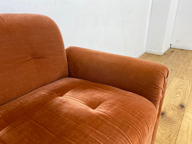 WMK I Seltenes, gemütliches & sehr gut erhaltenes modulares Vintage Ecksofa mit Sessel in altrosa Originalbezug I Sitzgarnitur Sitzecke Sofa Couch Modular Mid-Century Retro Space Age Rosa Berlin Köln