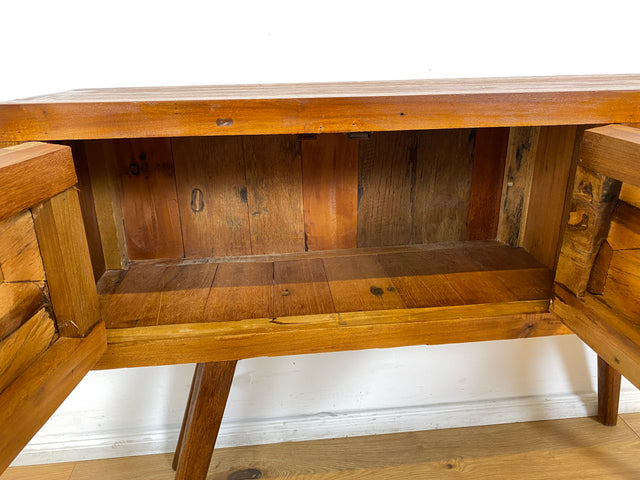Boatwood by WMK # Detailreiche und nachhaltige Kommode aus altem Bootsholz, ein handgefertigtes Unikat aus massivem Teakholz # Sideboard Flurkommode Schrank Anrichte Konsole TV Bank Bootsmöbel Teak
