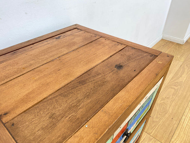Boatwood by WMK I 1/2 Schöner & nachhaltiger Nachtisch mit Schubladen I handmade Unikat aus altem Bootsholz I Teakholz massiv I Nachtschrank Nachkommode Nachtschränkchen Kommode Berlin Rostock München