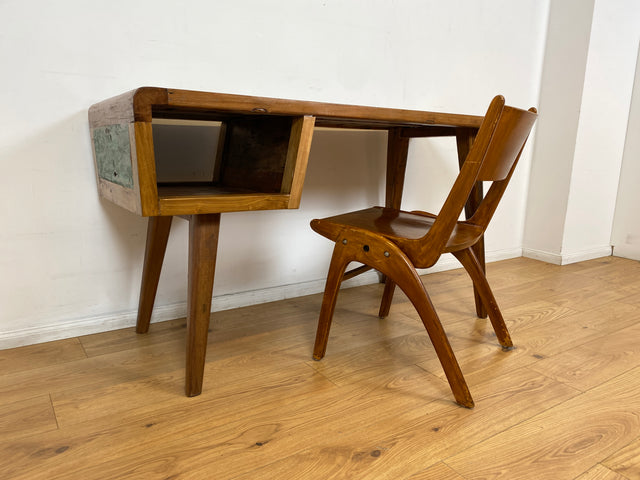 Boatwood by WMK I Formschöner & nachhaltiger Schreibtisch aus altem Bootsholz I handgefertigtes Unikat I Teakholz massiv I Arbeitstisch Desk Sekretär Bürotisch Computertisch Treibholz Köln Sylt Berlin