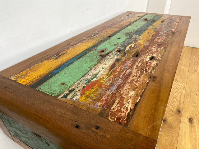 Boatwood by WMK I Formschöner & nachhaltiger Schreibtisch aus altem Bootsholz I handgefertigtes Unikat I Teakholz massiv I Arbeitstisch Desk Sekretär Bürotisch Computertisch Treibholz Köln Sylt Berlin