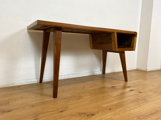 Boatwood by WMK I Formschöner & nachhaltiger Schreibtisch aus altem Bootsholz I handgefertigtes Unikat I Teakholz massiv I Arbeitstisch Desk Sekretär Bürotisch Computertisch Treibholz Köln Sylt Berlin