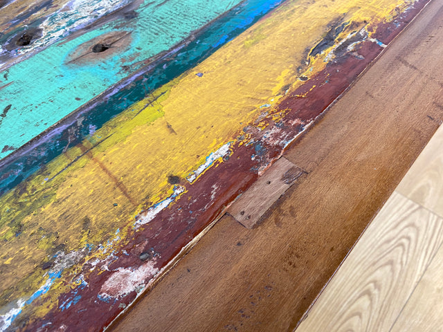 Boatwood by WMK I Formschöner & nachhaltiger Schreibtisch aus altem Bootsholz I handgefertigtes Unikat I Teakholz massiv I Arbeitstisch Desk Sekretär Bürotisch Computertisch Treibholz Köln Sylt Berlin