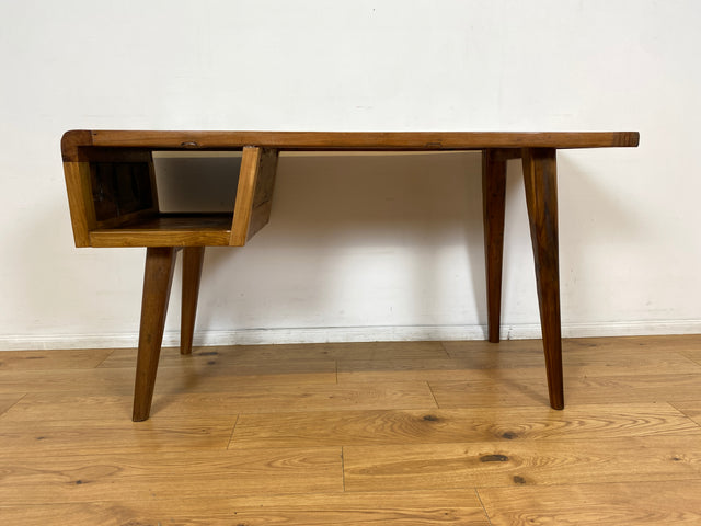 Boatwood by WMK I Formschöner & nachhaltiger Schreibtisch aus altem Bootsholz I handgefertigtes Unikat I Teakholz massiv I Arbeitstisch Desk Sekretär Bürotisch Computertisch Treibholz Köln Sylt Berlin