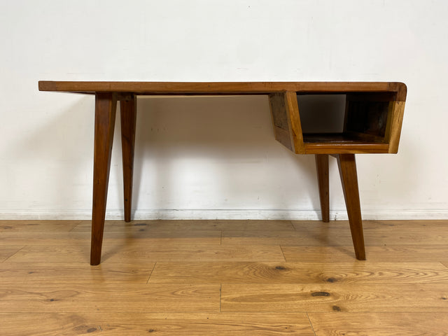 Boatwood by WMK I Formschöner & nachhaltiger Schreibtisch aus altem Bootsholz I handgefertigtes Unikat I Teakholz massiv I Arbeitstisch Desk Sekretär Bürotisch Computertisch Treibholz Köln Sylt Berlin