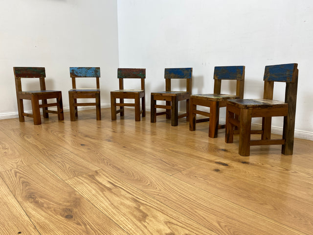Boatwood by WMK I Einzigartiger & nachhaltiger bunter Kinderstuhl aus altem Bootsholz I handgefertigtes Unikat aus massivem Teakholz I Kinder Stuhl Holzstuhl Kindermöbel Kindersitz Treibholz I Versand