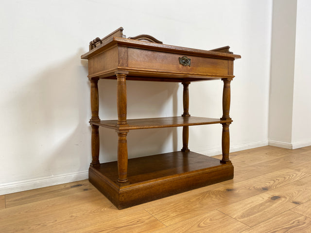 WMK # Sehr gut erhaltene nordische antike Anrichte, Vollholz, mit Schublade & Ablagen # Beistelltisch Holztisch Küchenschrank Küchenregal Geschirrschrank Kommode Konsole Flurkommode Jugendstil Vintage