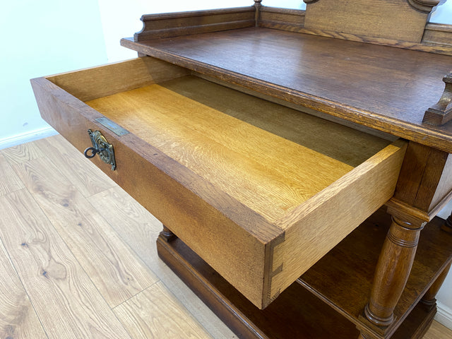 WMK # Sehr gut erhaltene nordische antike Anrichte, Vollholz, mit Schublade & Ablagen # Beistelltisch Holztisch Küchenschrank Küchenregal Geschirrschrank Kommode Konsole Flurkommode Jugendstil Vintage