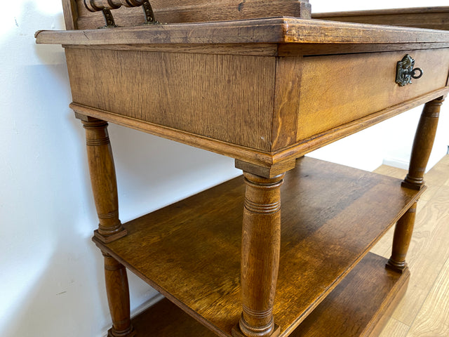 WMK # Sehr gut erhaltene nordische antike Anrichte, Vollholz, mit Schublade & Ablagen # Beistelltisch Holztisch Küchenschrank Küchenregal Geschirrschrank Kommode Konsole Flurkommode Jugendstil Vintage